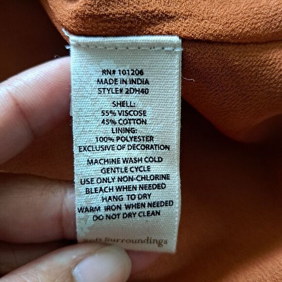 Soft Sorroundings Venetian Batik Patterned Boho Midi Dress Orange Size 4 NWT - Picture 10 of 17